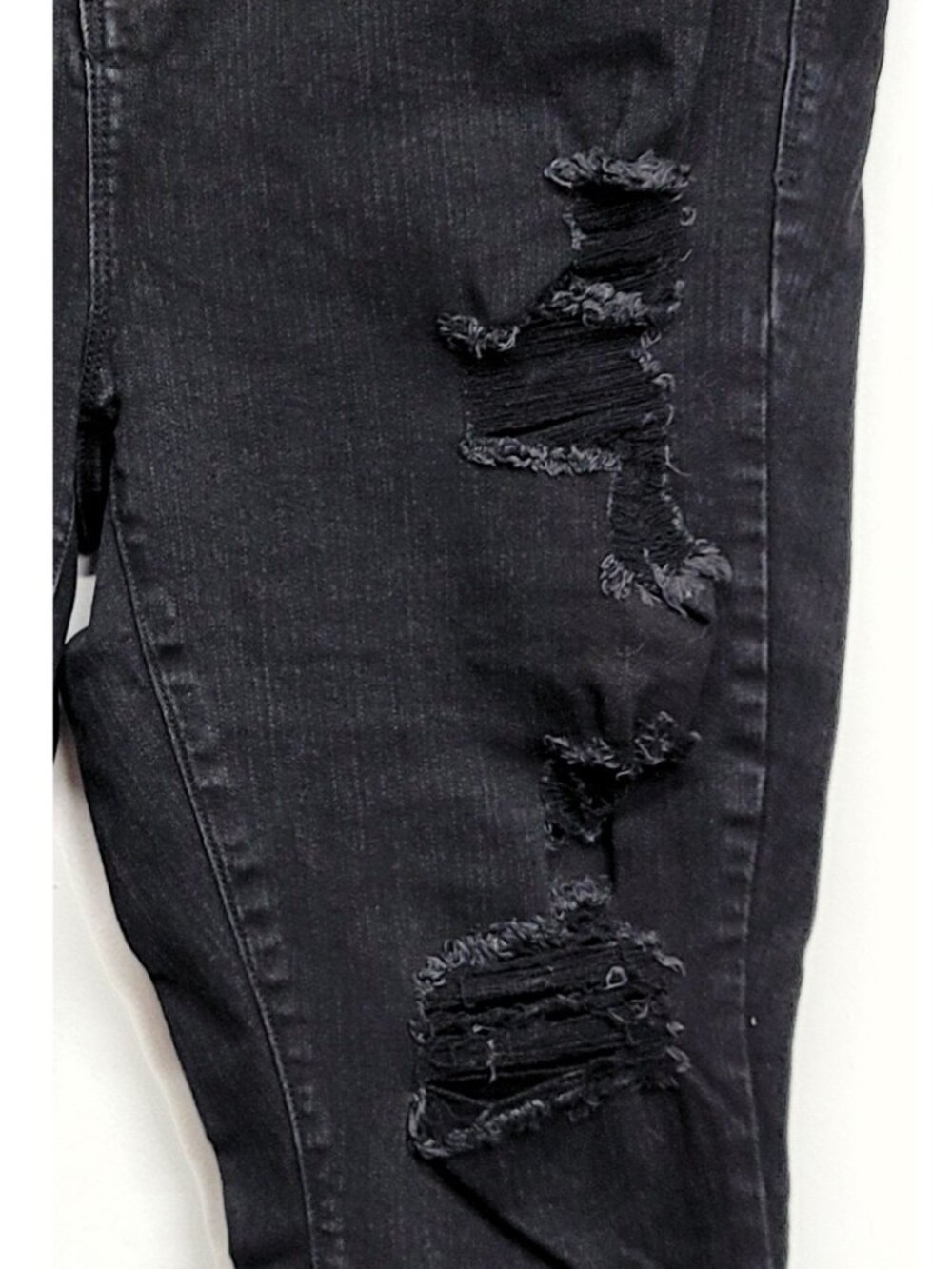 Torrid Black Distressed Crop Sky High Skinny Premium Stretch High-Rise Jean 18 - Picture 4 of 11